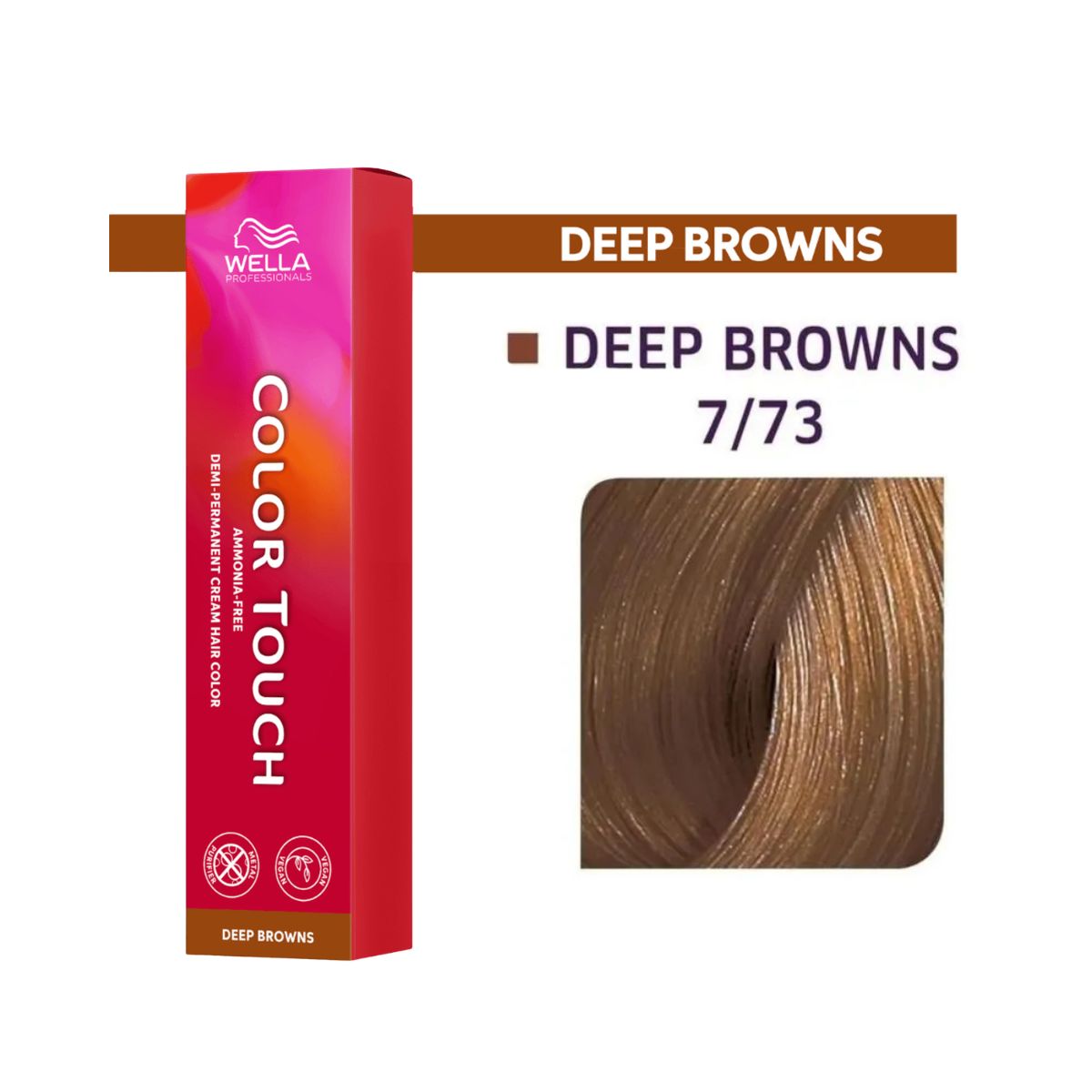 TONALIZANTE COLOR TOUCH 7.73 LOURO MÉDIO MARROM DOURADO WELLA PROFISSIONALS 60G