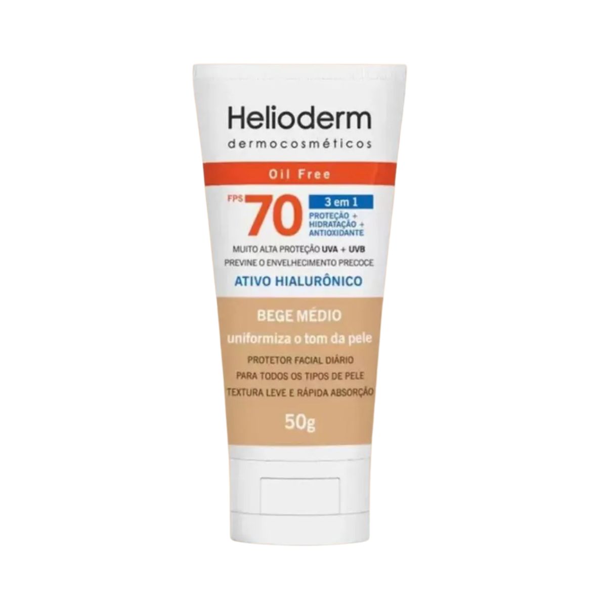PROTETOR HELIODERM FACIAL FPS70 BEGE MED