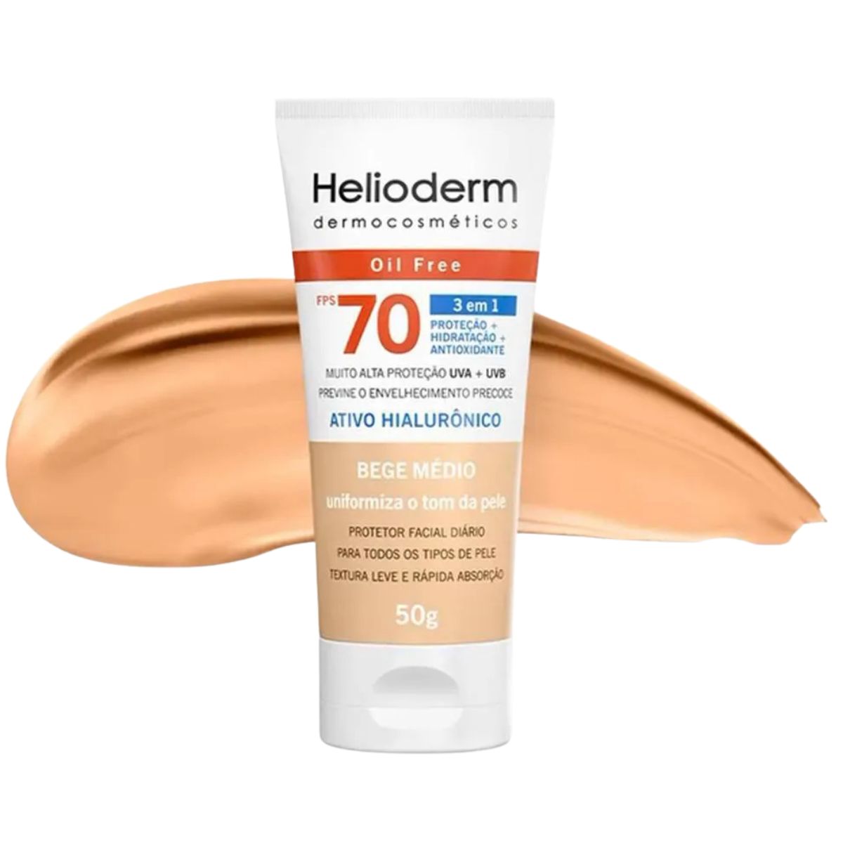 PROTETOR HELIODERM FACIAL FPS70 BEGE MED