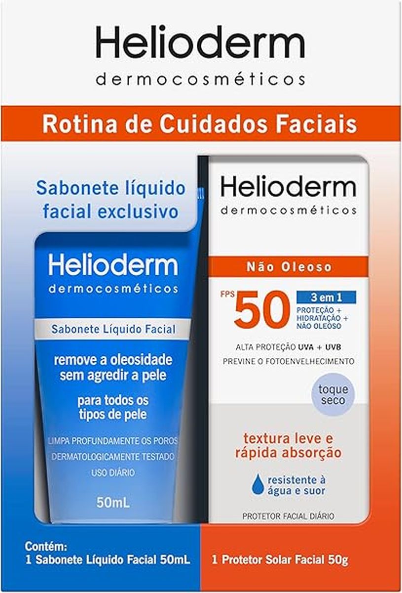 KIT HELIODERM PROT FACIAL FPS50 + SAB LIQ
