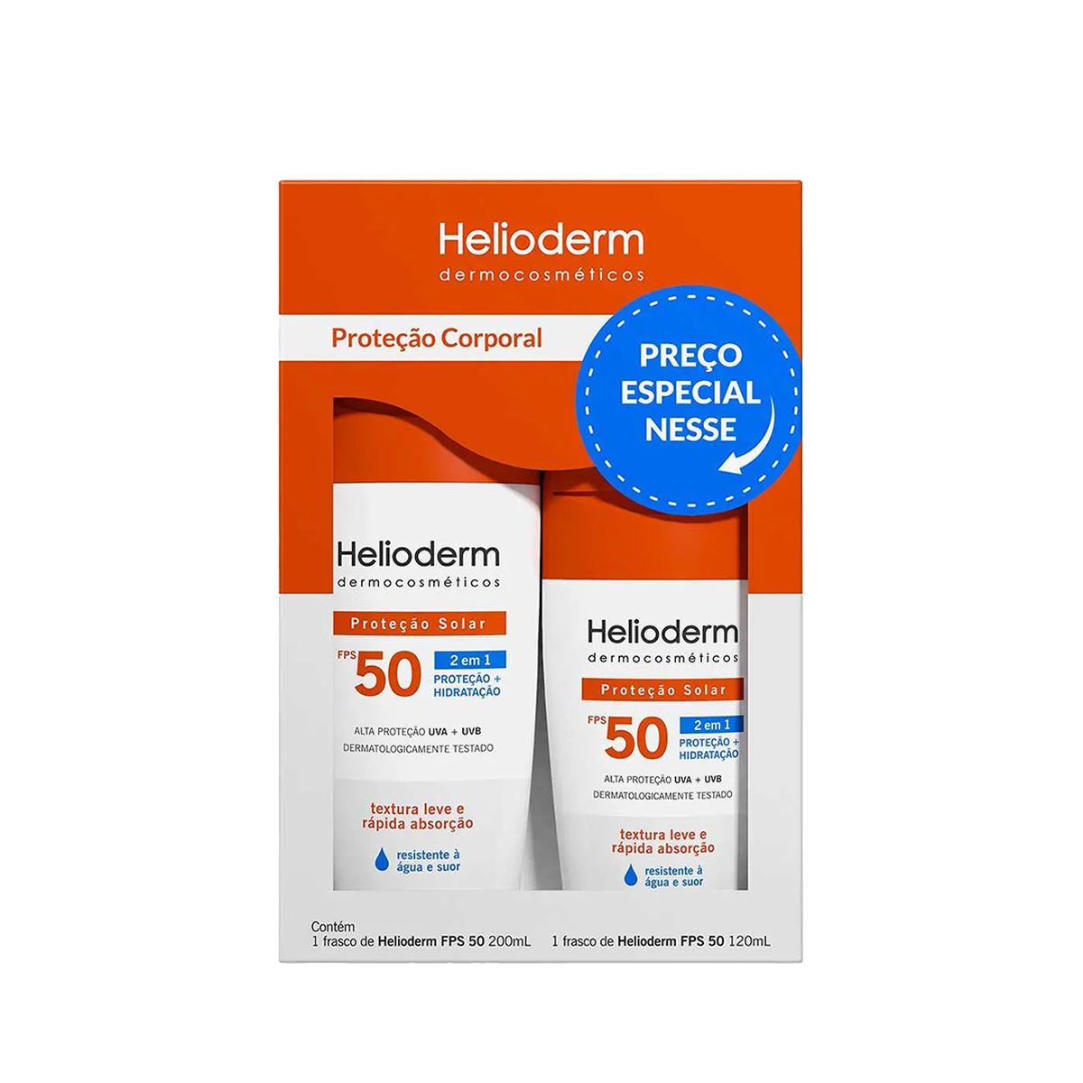 KIT HELIODERM ECON PROT FPS50 200ML+120ML