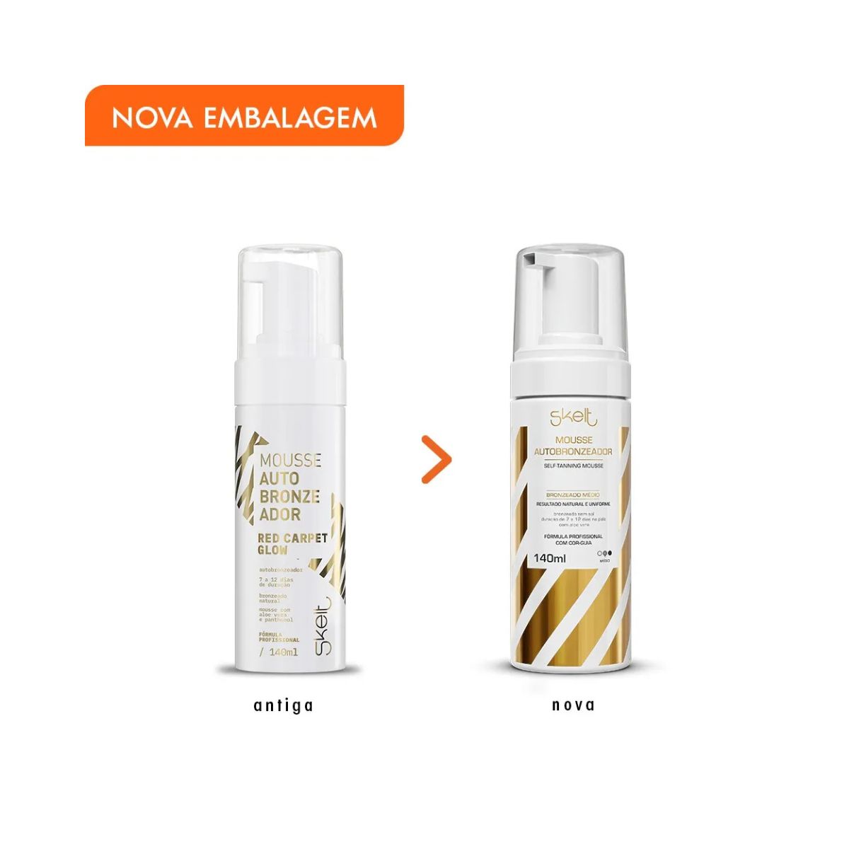 AUTOBRONZEADOR EM MOUSSE RED CARPET GLOW SKELT 140ML