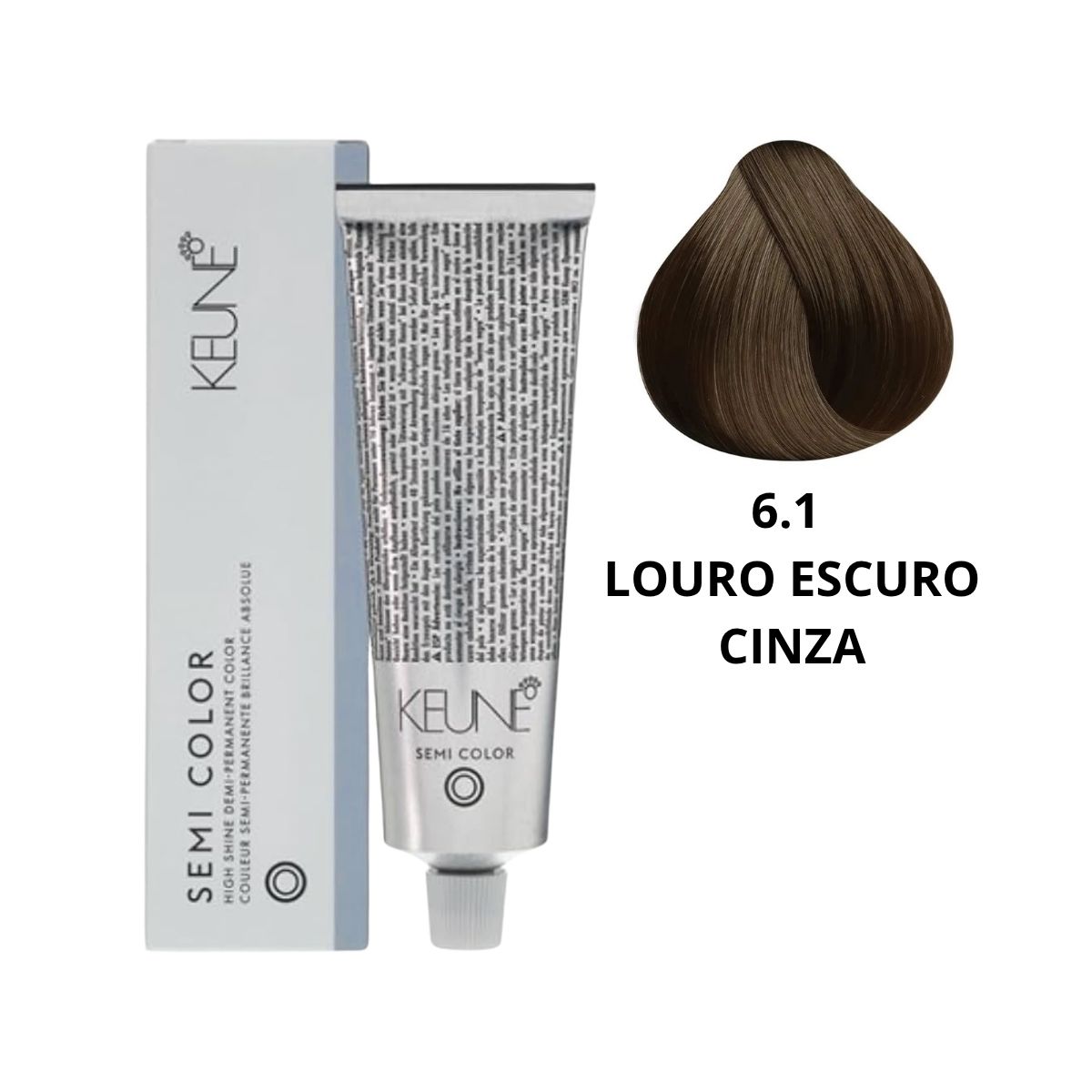 COLORAÇÃO SEMI COLOR 6.1 LOURO ESCURO CINZA KEUNE 60ML