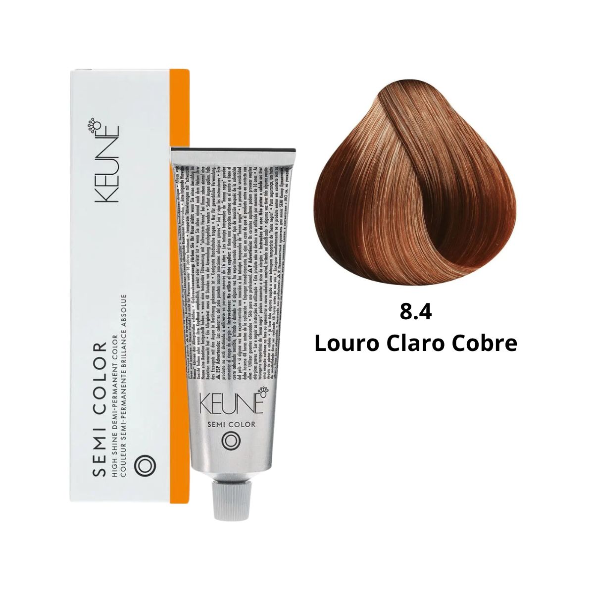 COLORAÇÃO SEMI COLOR 8.4 LOURO CLARO COBRE KEUNE 60ML
