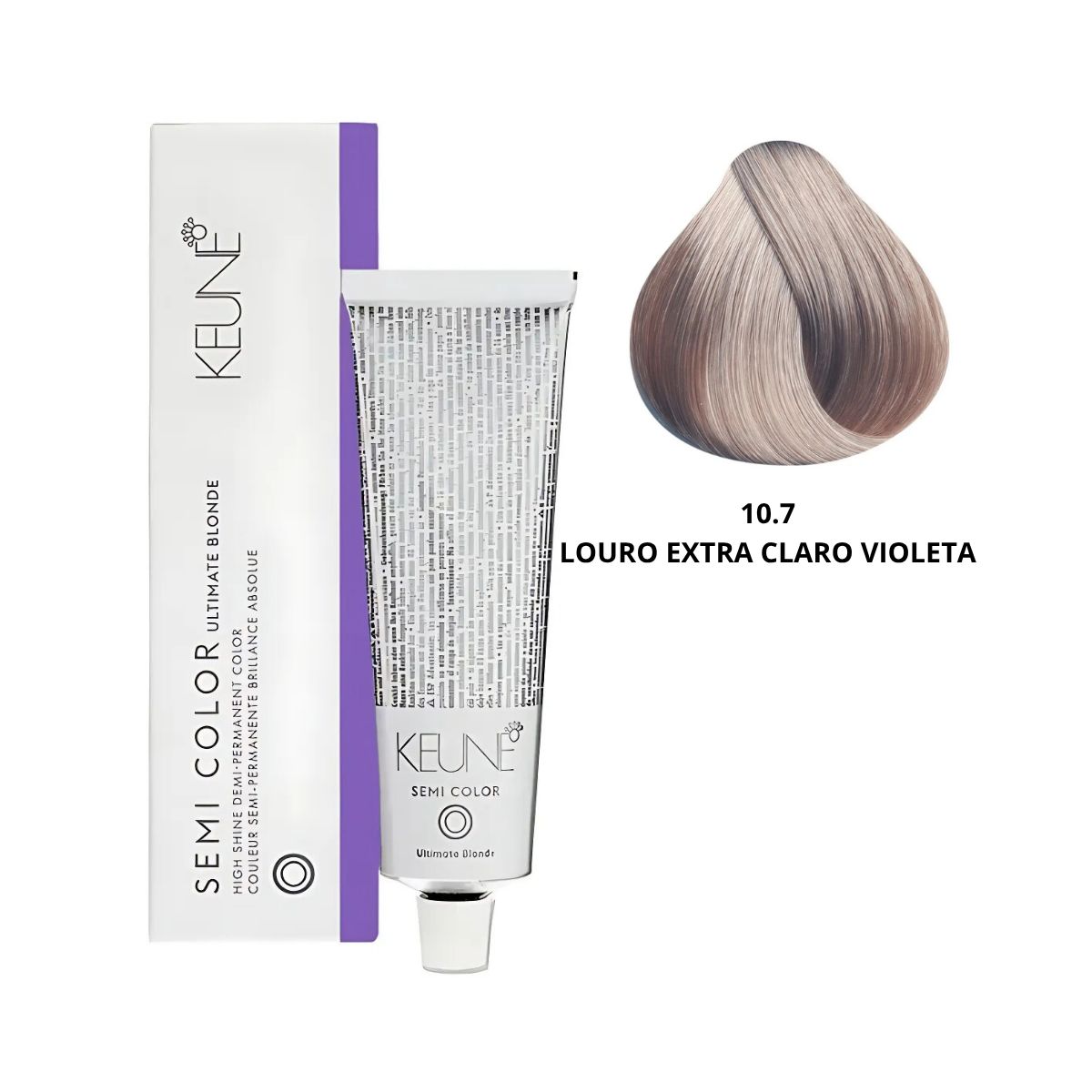 COLORAÇÃO SEMI COLOR 10.7 LOURO EXTRA CLARO VIOLETA KEUNE 60ML