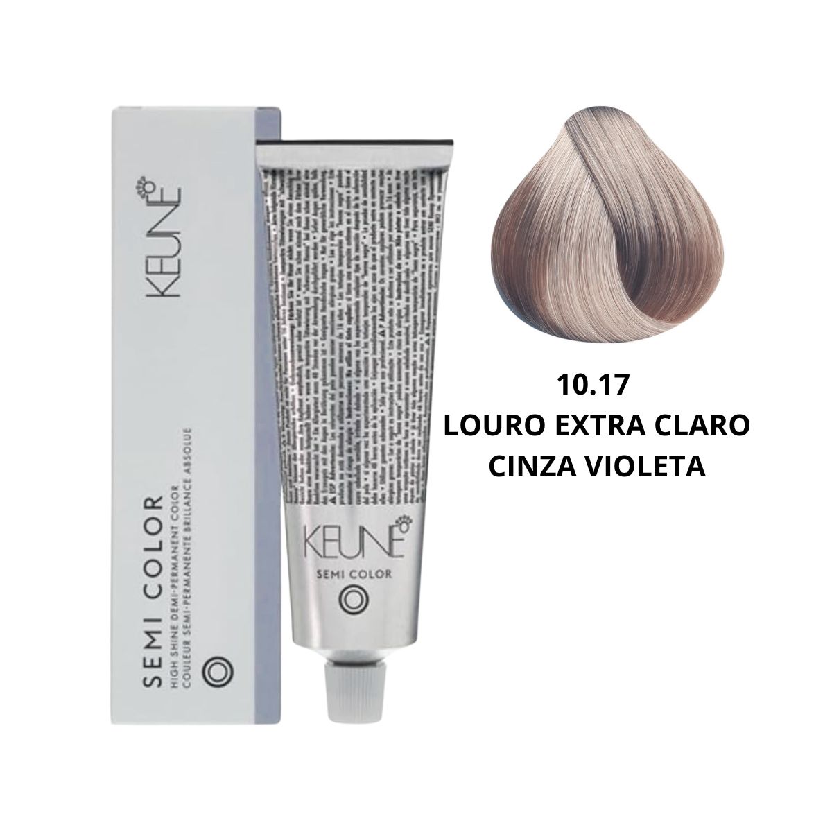 COLORAÇÃO SEMI COLOR 10.17 LOURO EXTRA CLARO CINZA VIOLETA KEUNE 60ML