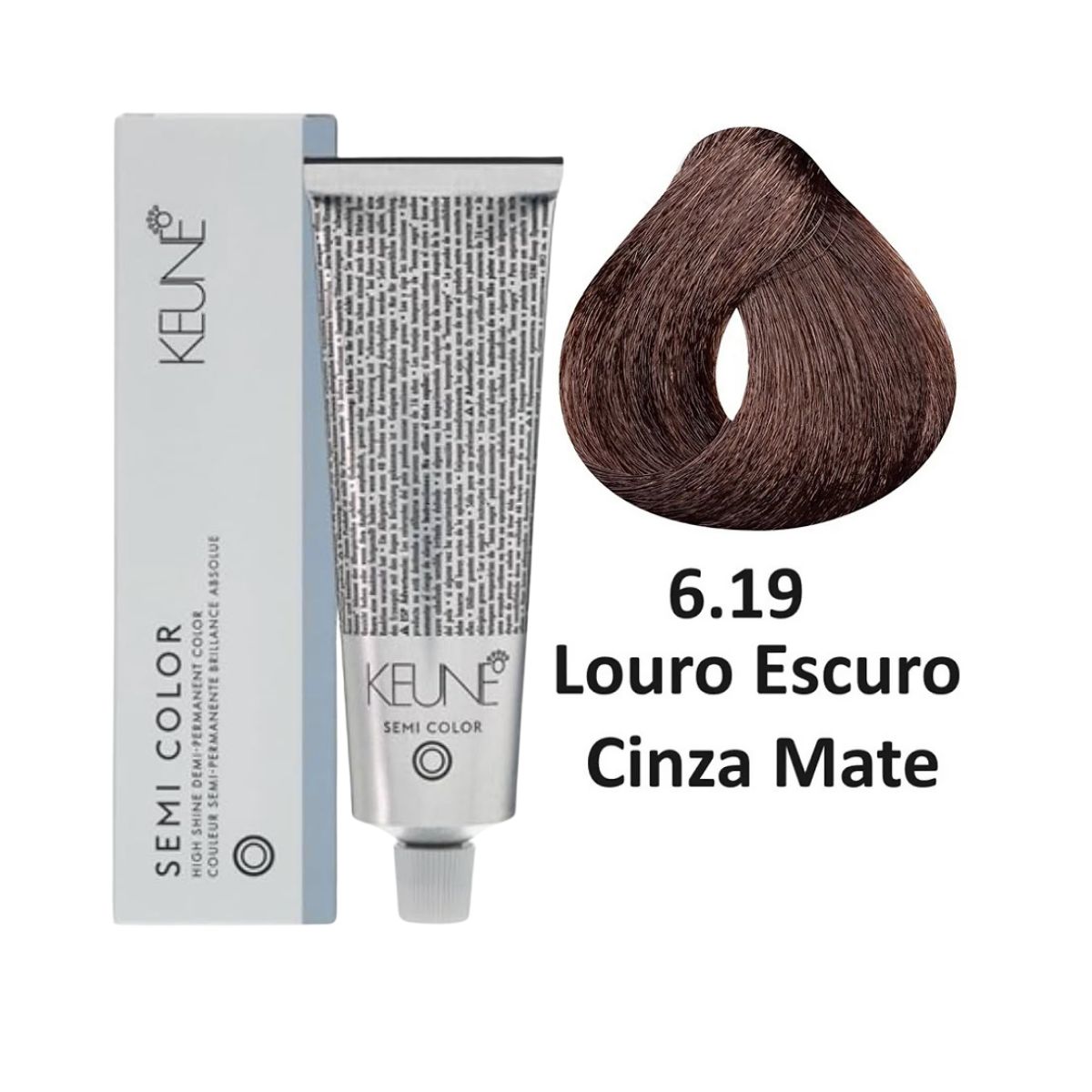 COLORAÇÃO SEMI COLOR 6.19 LOURO ESCURO CINZA MATTE KEUNE 60ML