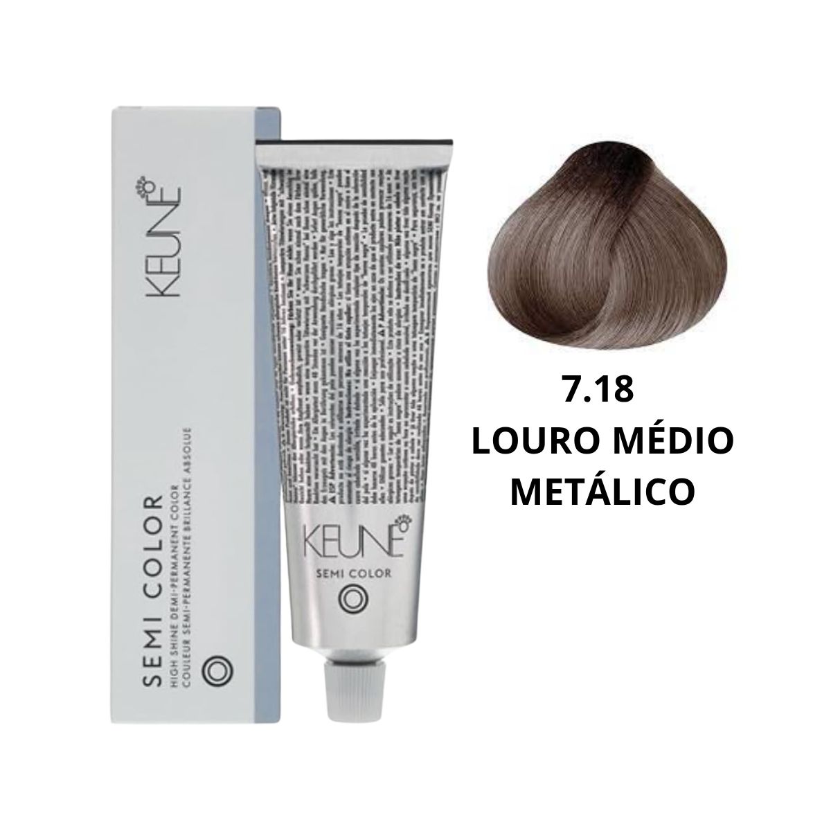 COLORAÇÃO SEMI COLOR 7.18 LOURO MEDIO METALICO KEUNE 60ML