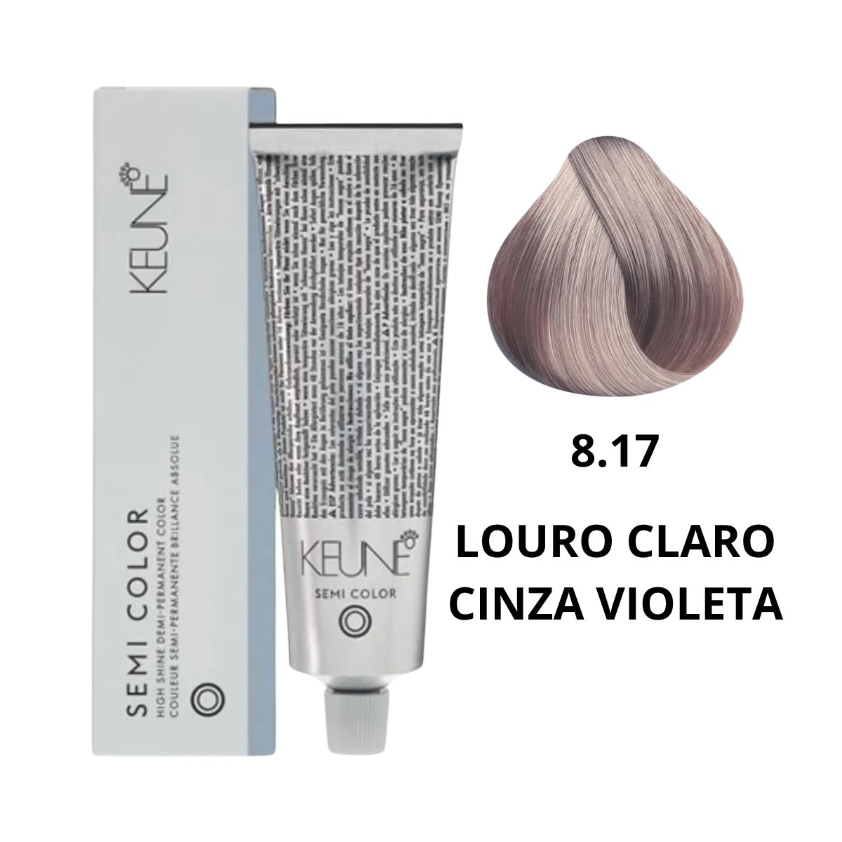 COLORAÇÃO SEMI COLOR 8.17 LOURO CLARO CINZA VIOLETA KEUNE 60ML