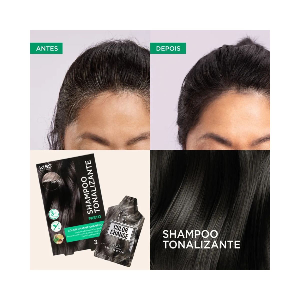 SHAMPOO TONALIZANTE PRETO COLOR CHANGE KISS