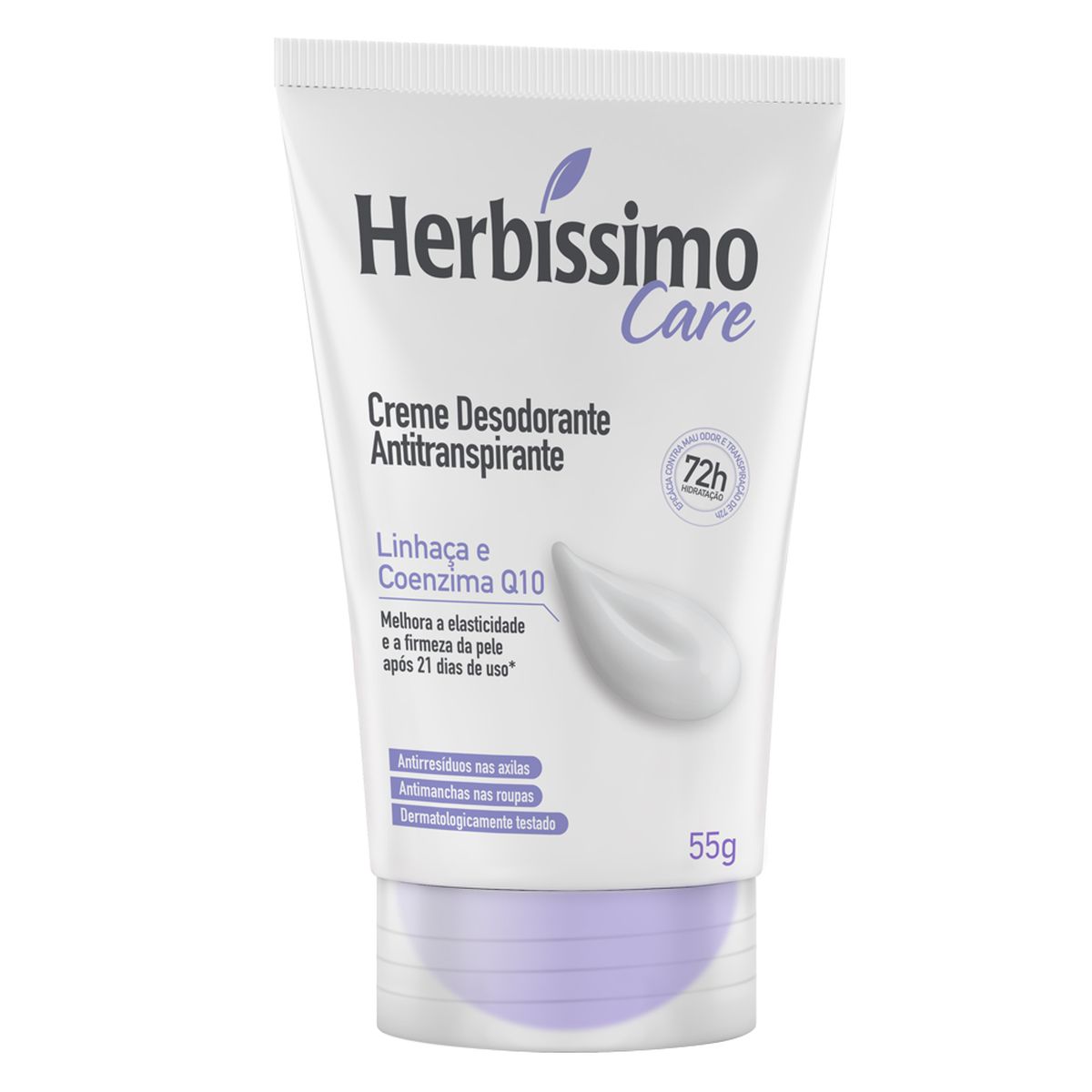 DESODORANTE CREME BISNAGA ANTITRANSPIRANTE LINHAÇA E COENZIMA Q10 HERBÍSSIMO 55G
