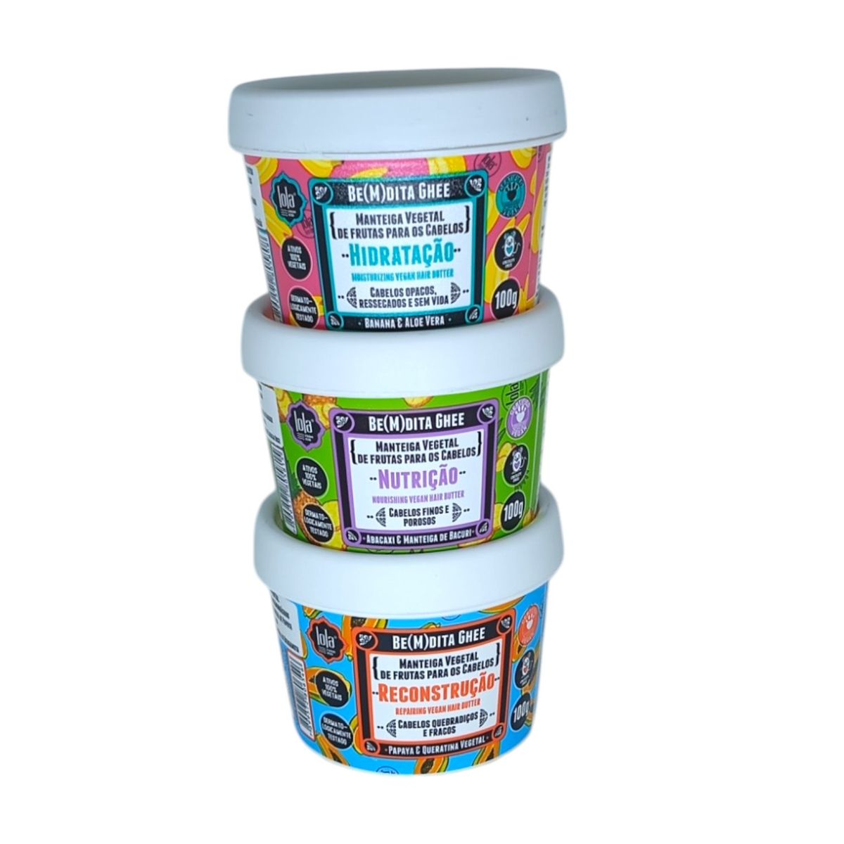 KIT LOLA 3x100G CRONOGRAMA CAPILAR BEMDITA GHEE
