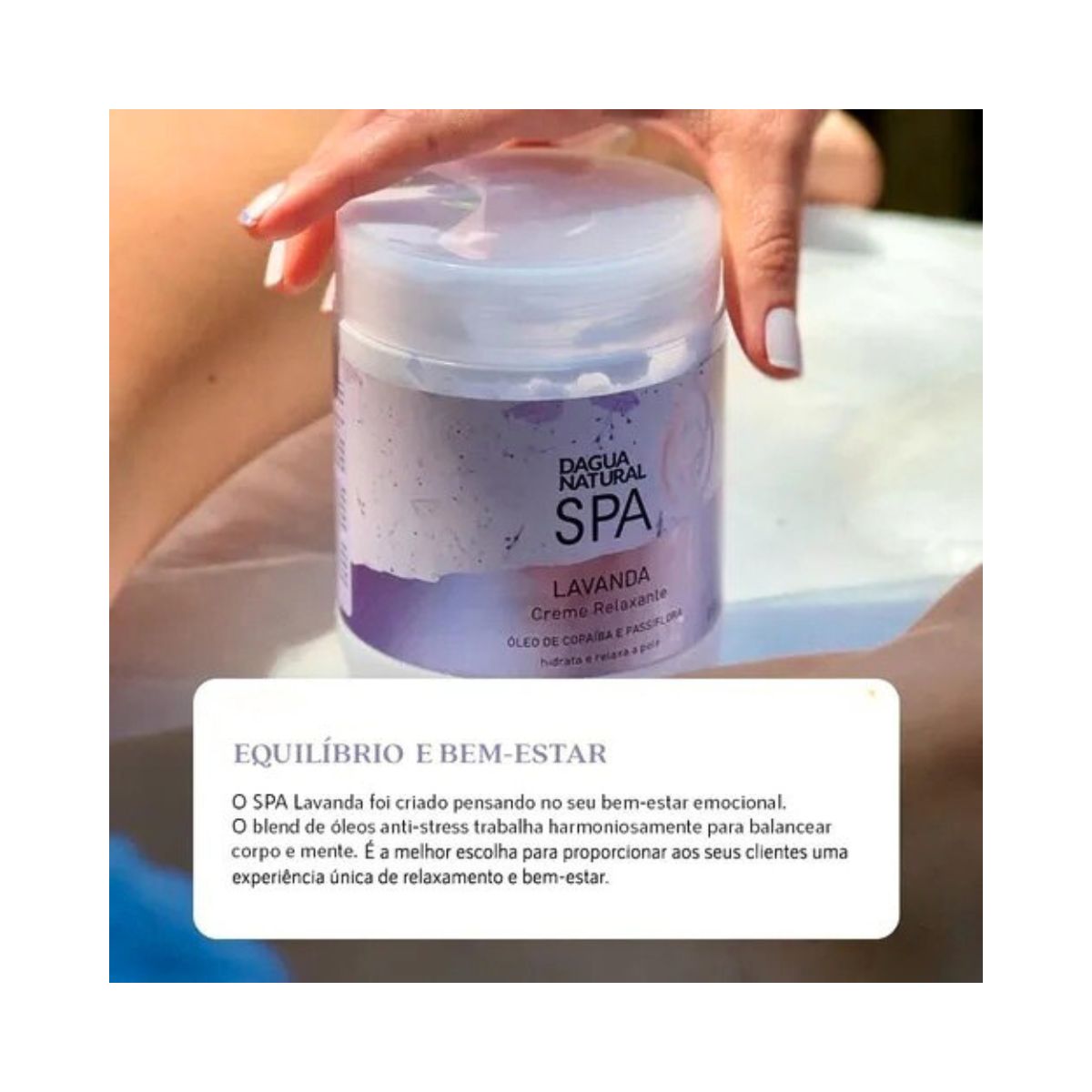 CREME DE MASSAGEM SPA LAVANDA D'AGUA NATURAL 650G
