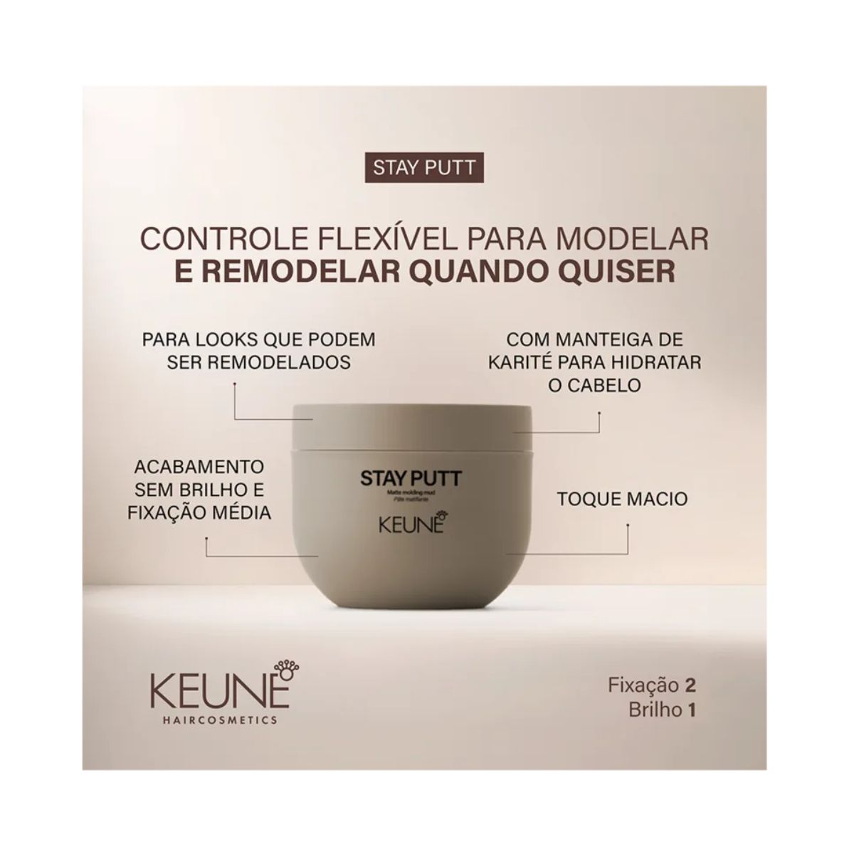POMADA MODELADORA STAY PUTT KEUNE 125ML