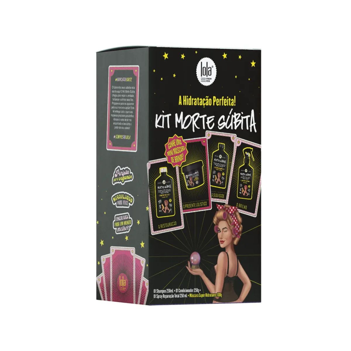 KIT LOLA MORTE SÚBITA SHAMPOO+CONDICIONADOR+MÁSCARA+SPRAY
