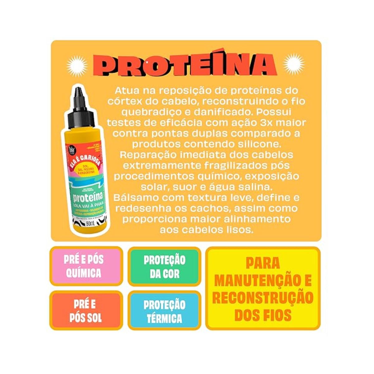 PROTEÍNA ELA É CARIOCA 3 EM 1 LOLA COSMETICS 90ML