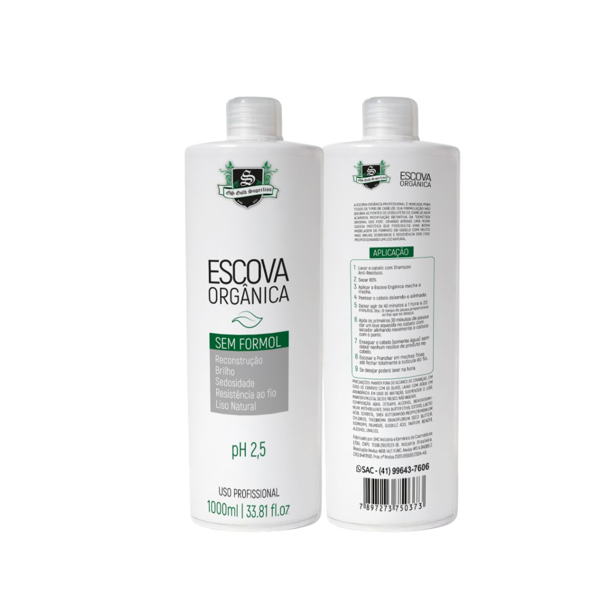 ESCOVA PROGRESSIVA SUPERLISS ORGÂNICA 1000ML