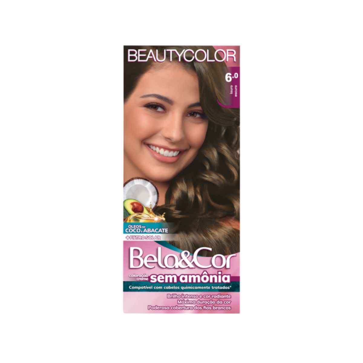COLORAÇÃO SEM AMÔNIA KIT 6.0 LOURO ESCURO BELA&COR