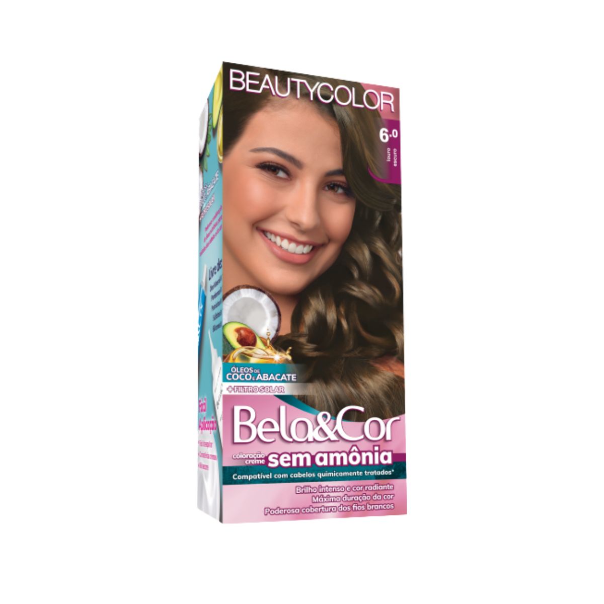 COLORAÇÃO SEM AMÔNIA KIT 6.0 LOURO ESCURO BELA&COR