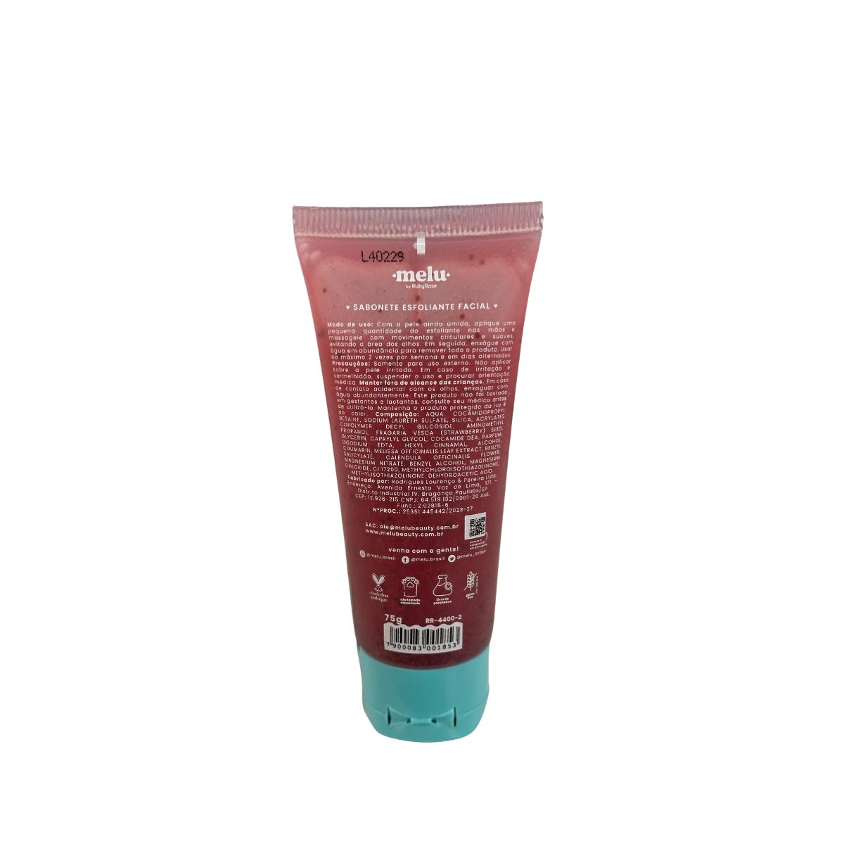 SABONETE ESFOLIANTE FACIAL TUTTI FRUTTI MELU RUBYROSE