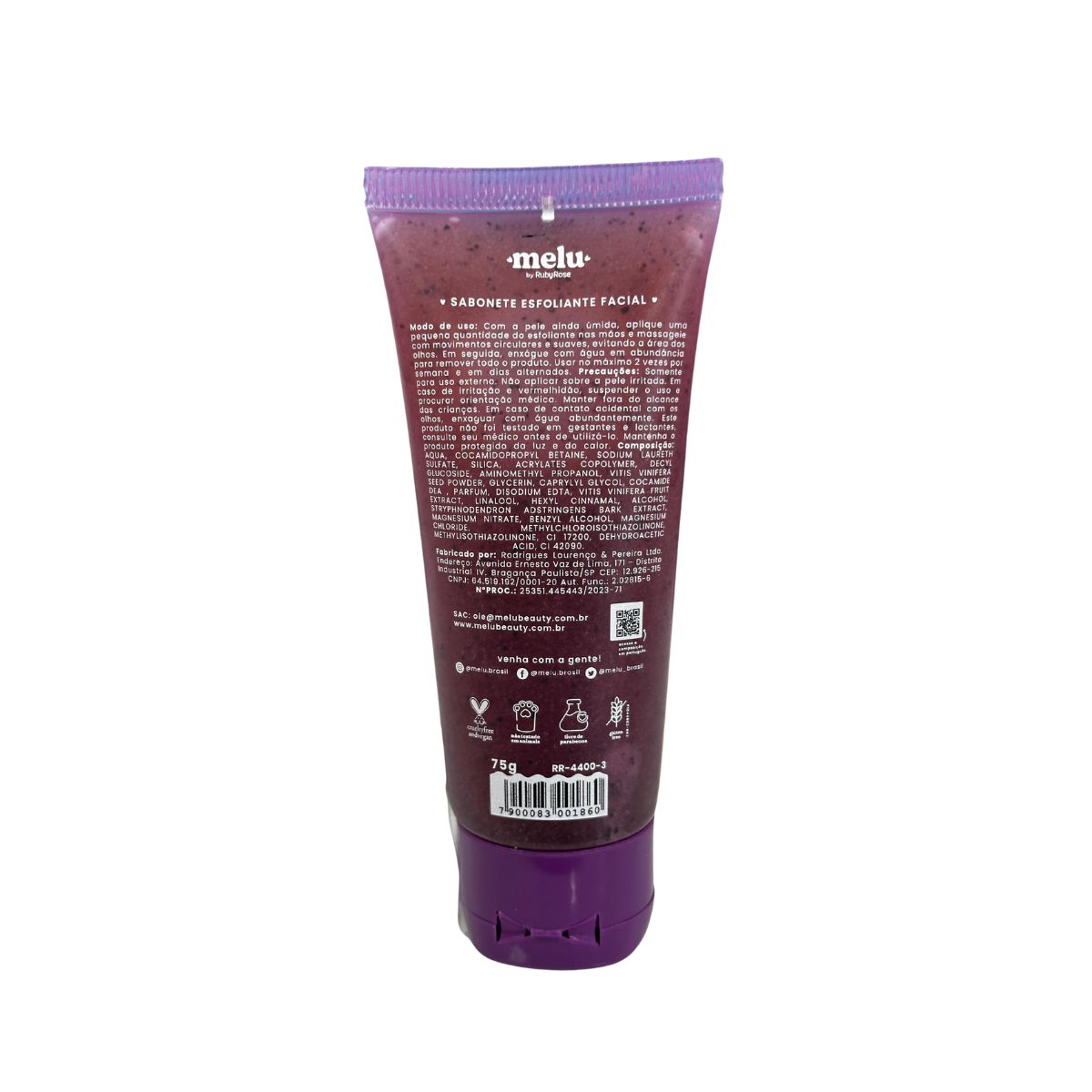 SABONETE ESFOLIANTE FACIAL UVA MELU RUBYROSE