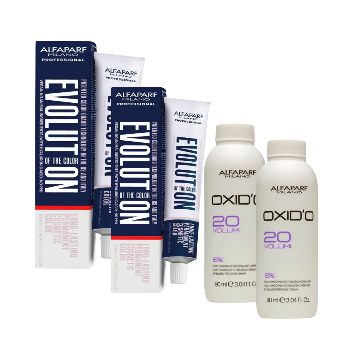 KIT ALFAPARF 2 COLORAÇÕES 6.66I LOURO ESCURO VERMELHO INTENSO 60ML + 2 ÁGUAS OXI