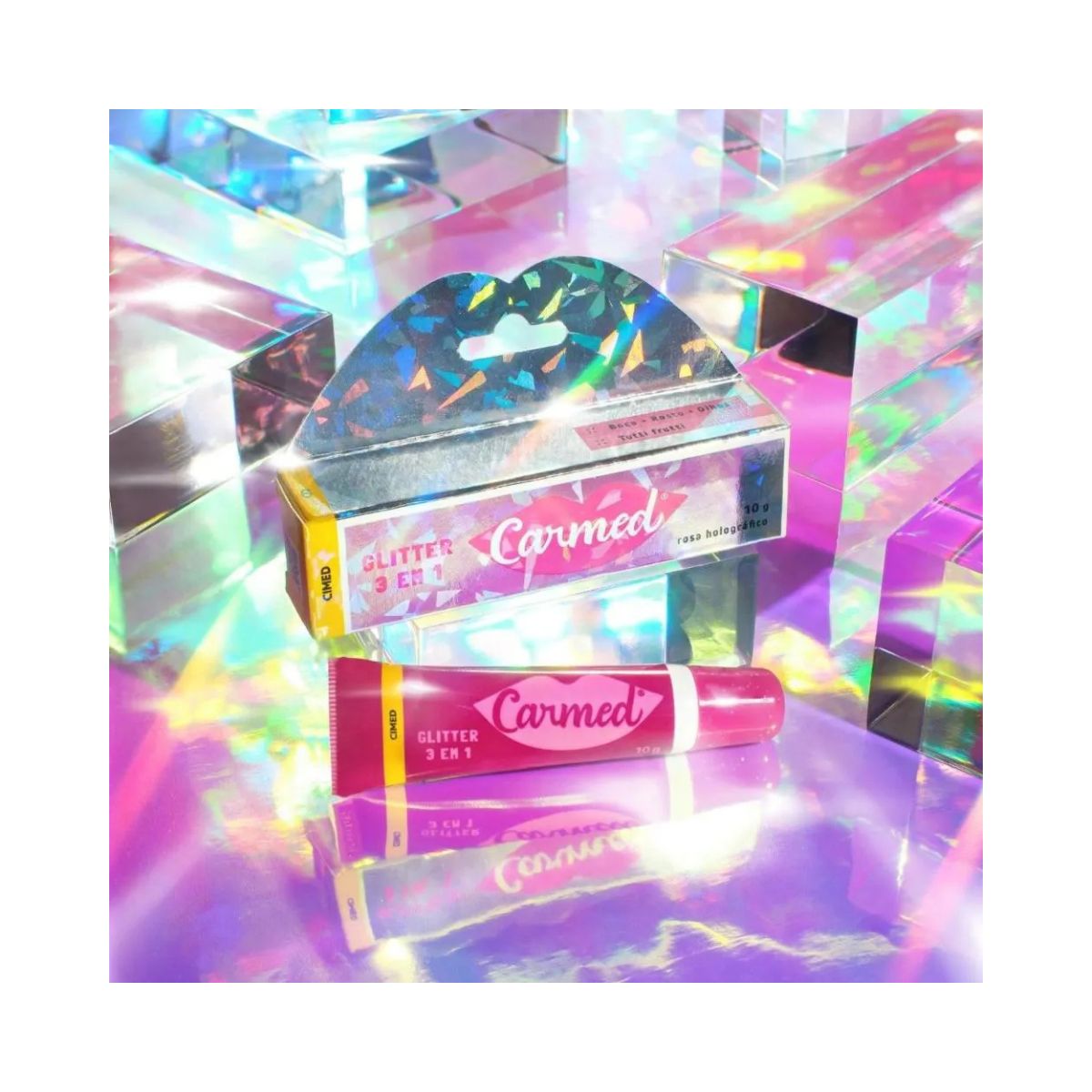 HIDRATANTE LABIAL GLITTER 3 EM 1 CARMED 10G