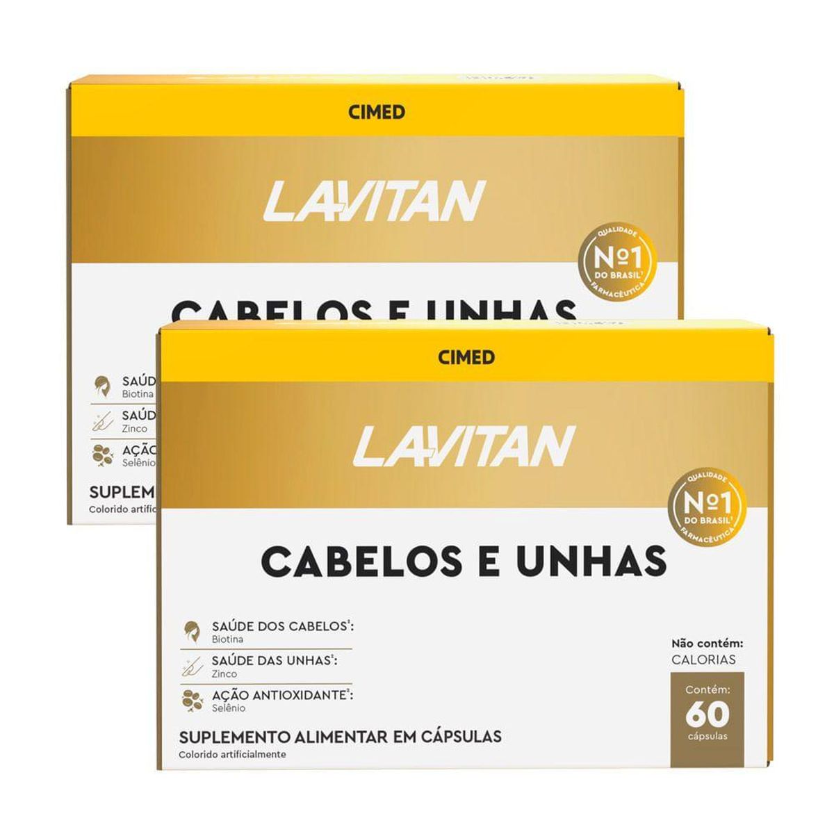 KIT 2 LAVITAN CABELOS E UNHAS 60 CAPSULAS