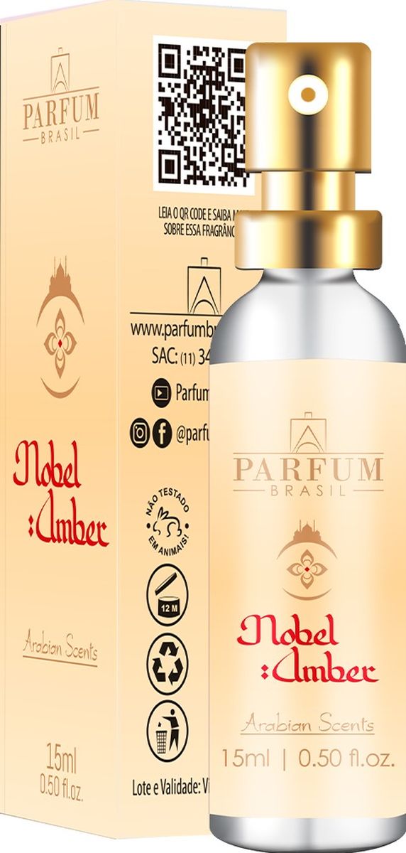 PERFUME FEMININO NOBEL AMBER  PARFUM BRASIL 15ML