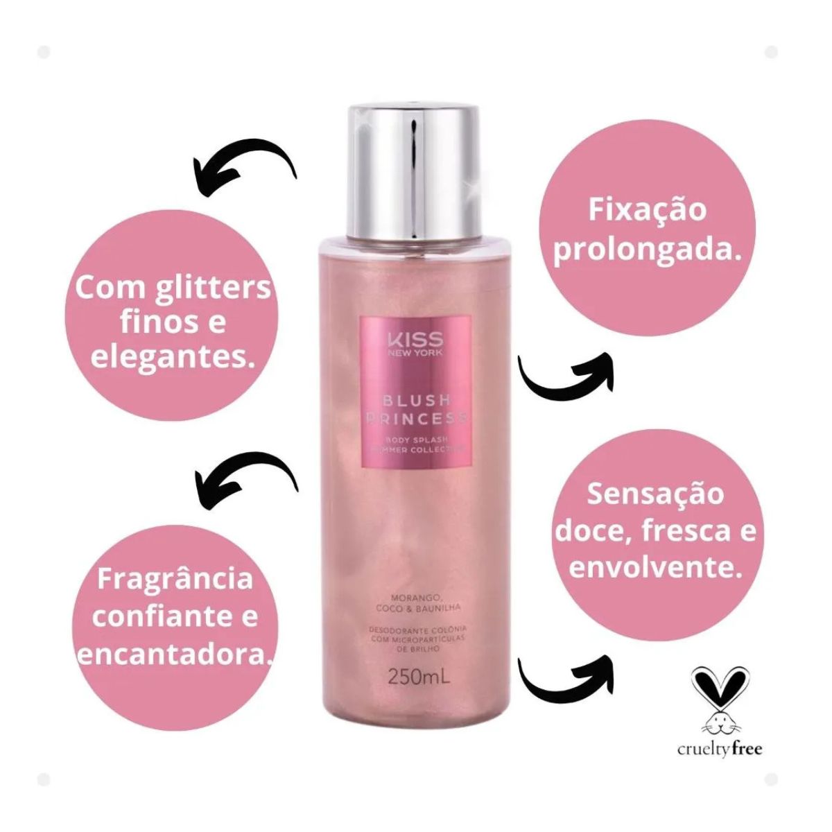 BODY SPLASH SHIMMER BLUSH PRINCESS KISS NEW YORK 250ML