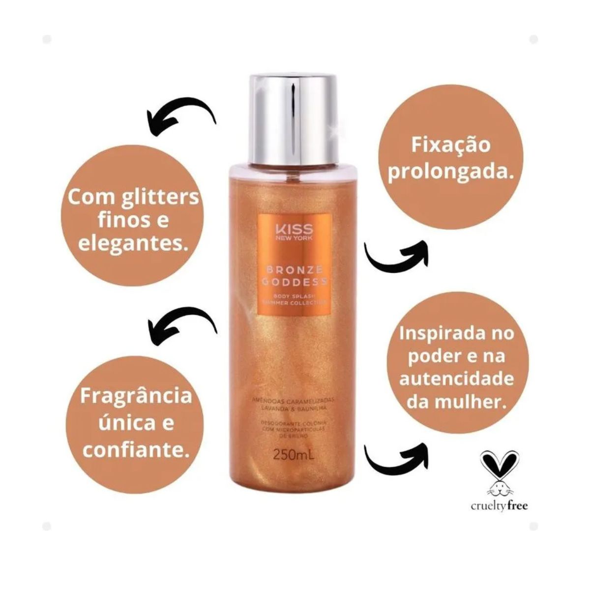 BODY SPLASH SHIMMER BRONZE GODDESS KISS NEW YORK 250ML