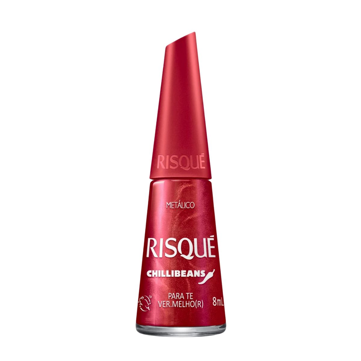 ESMALTE CHILLI BEANS METÁLICO PRA TE VER.MELHO(R) RISQUE 8ML