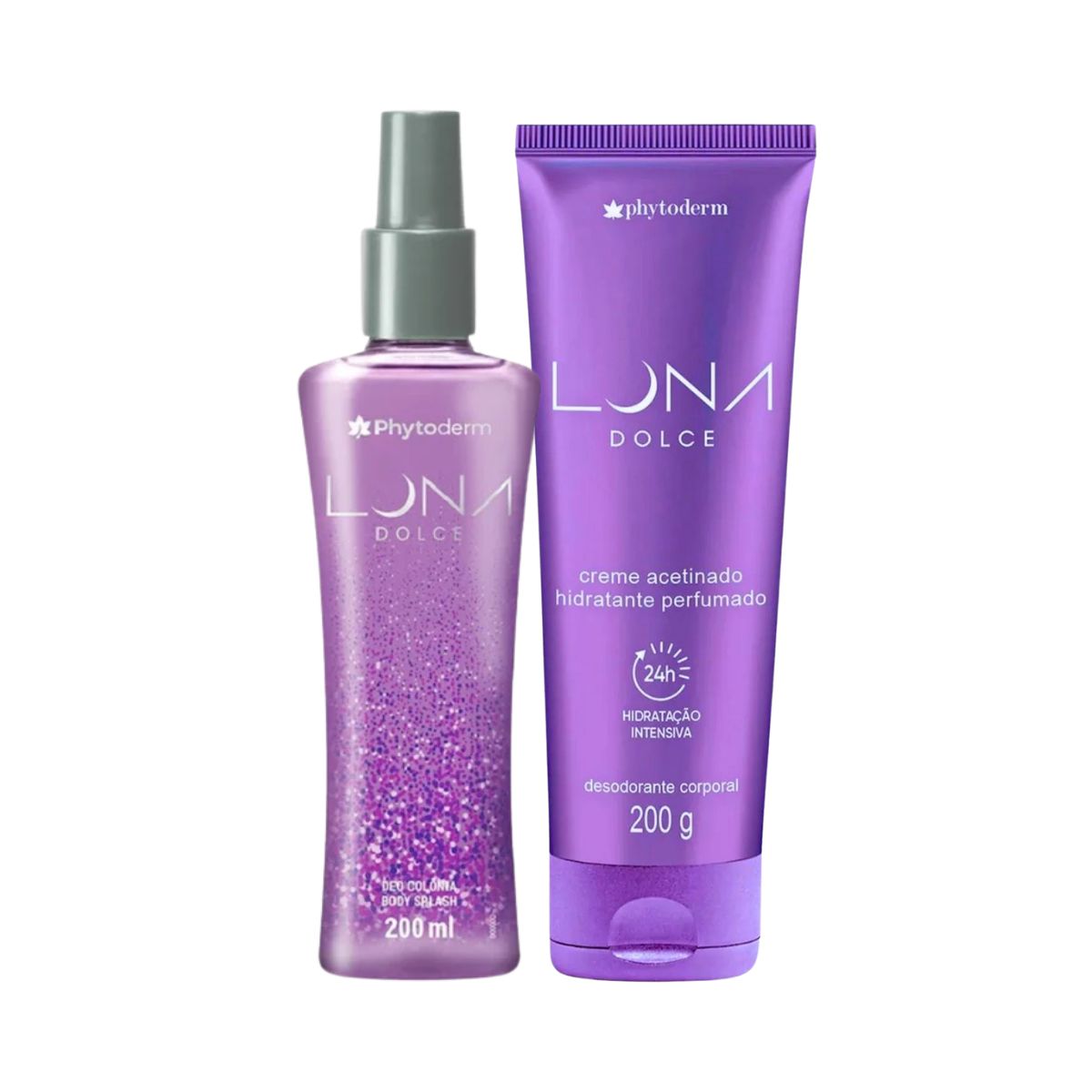 KIT LUNA DOLCE BODY SPLASH 200ML + CREME ACETINADO PHYTODERM 200G