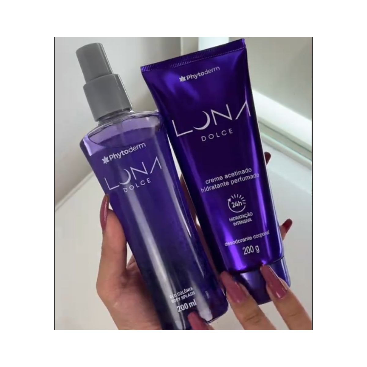 KIT LUNA DOLCE BODY SPLASH 200ML + CREME ACETINADO PHYTODERM 200G
