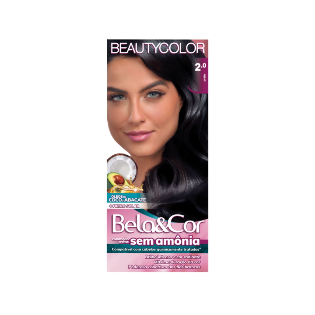COLORAÇÃO SEM AMÔNIA KIT 2.0 PRETO BELA&COR