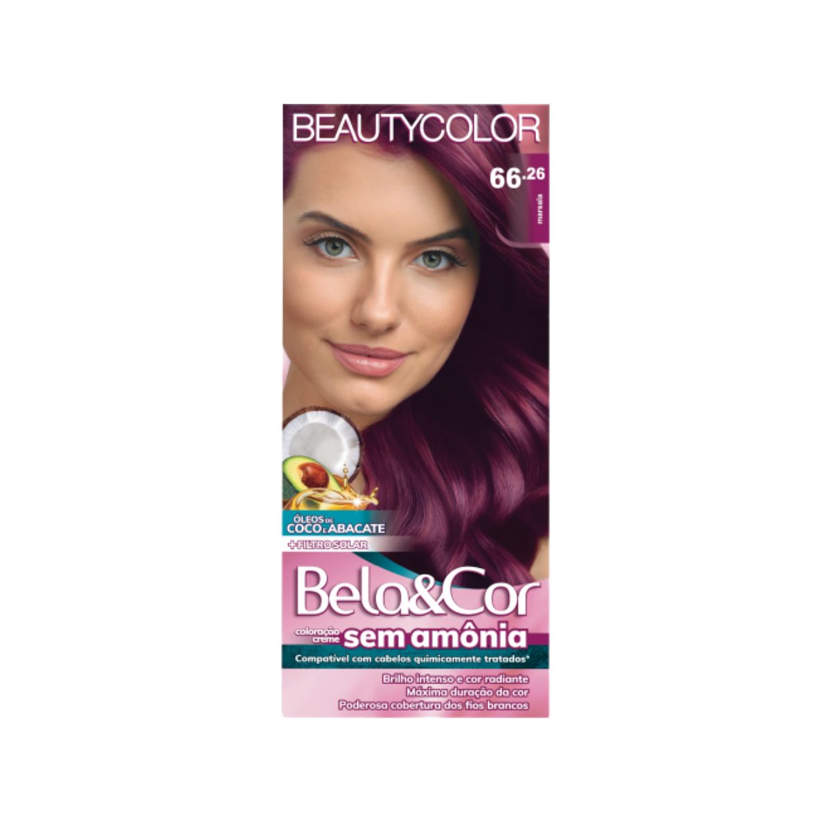 COLORAÇÃO SEM AMÔNIA 66.26 MARSALA BELA&COR