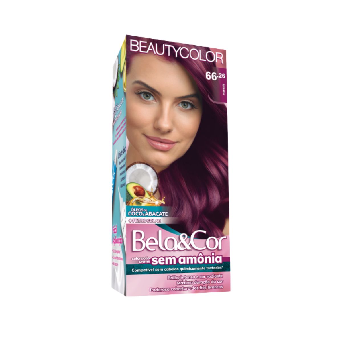 COLORAÇÃO SEM AMÔNIA 66.26 MARSALA BELA&COR