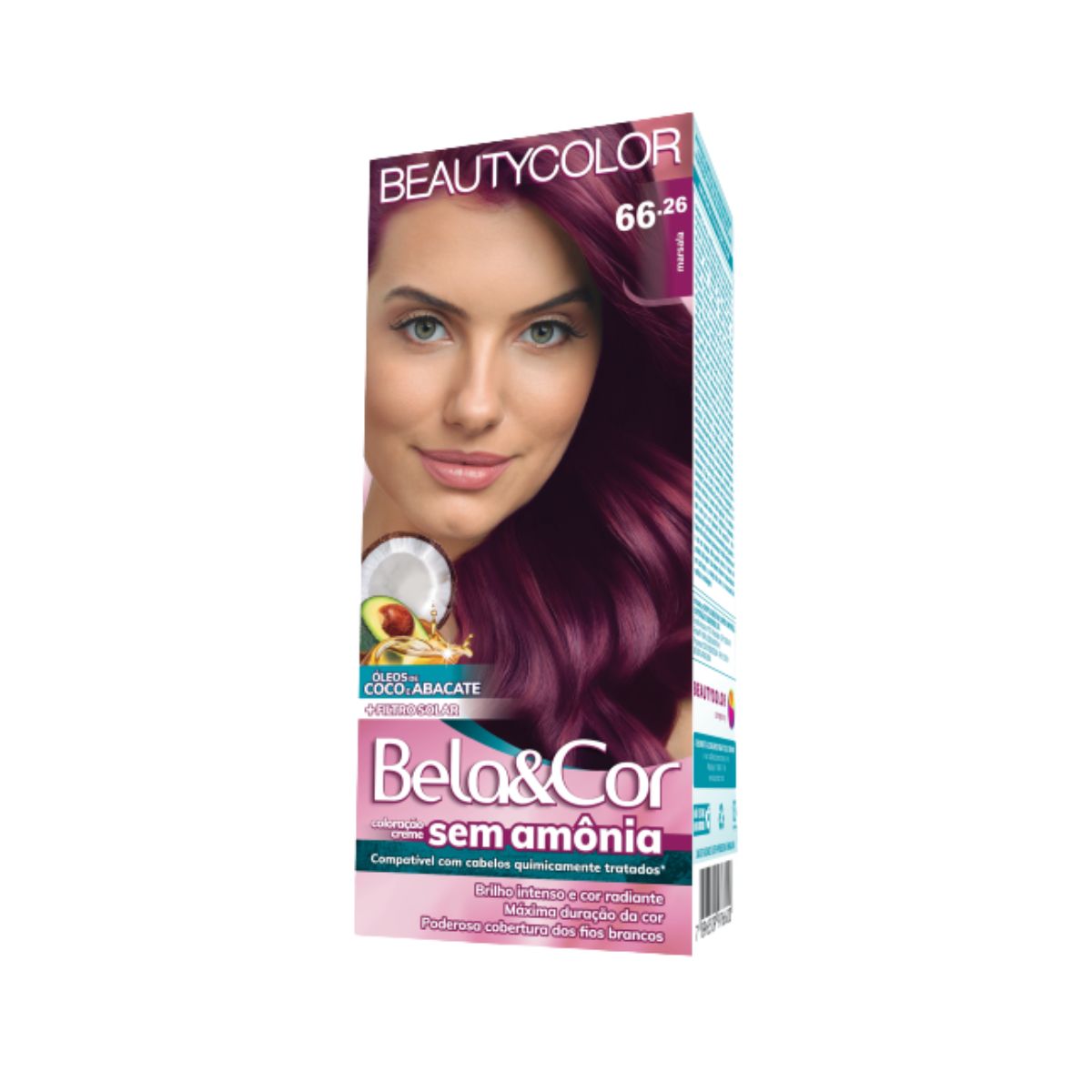 COLORAÇÃO SEM AMÔNIA 66.26 MARSALA BELA&COR