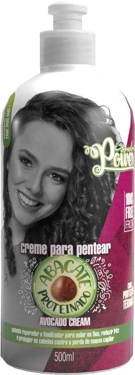 CREME PARA PENTEAR ABACATE AVOCADO CREAM SOUL POWER 500ML