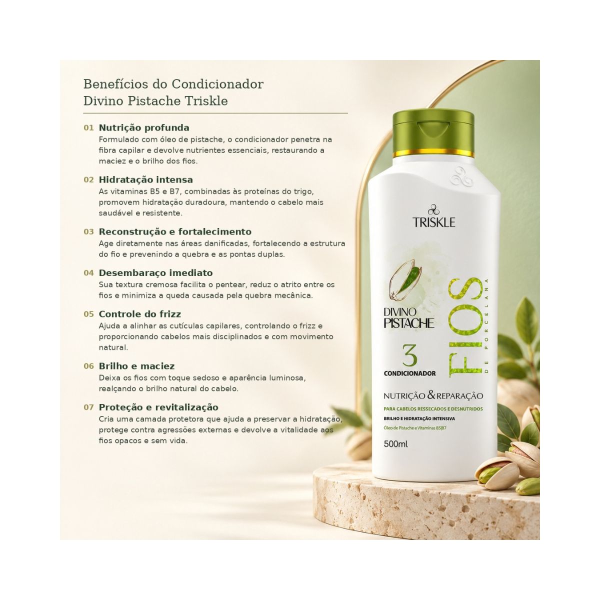CONDICIONADOR FIOS DIVINO PISTACHE TRISKLE 500ML