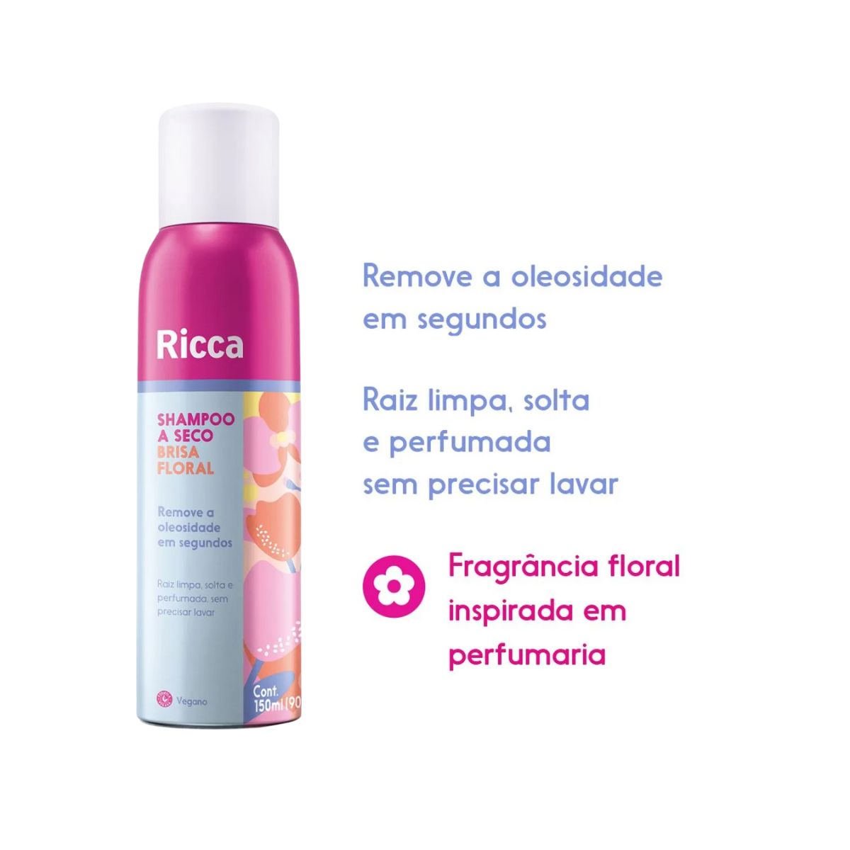 SHAMPOO A SECO BRISA FLORAL RICCA 150ML 2842