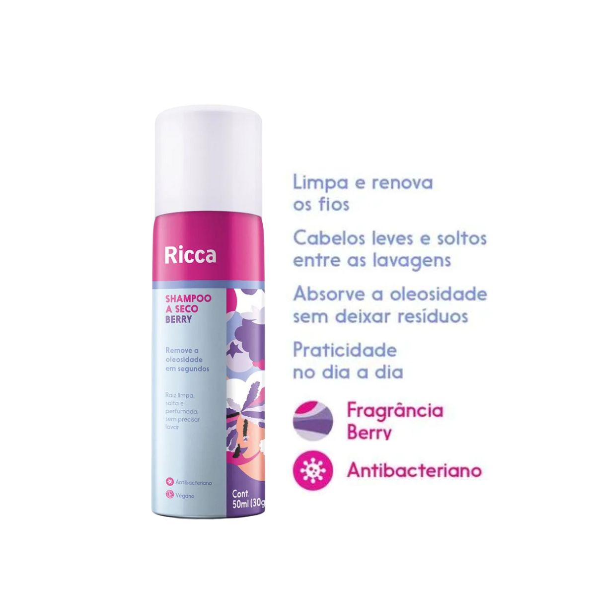 SHAMPOO A SECO BERRY RICCA 50ML 2843