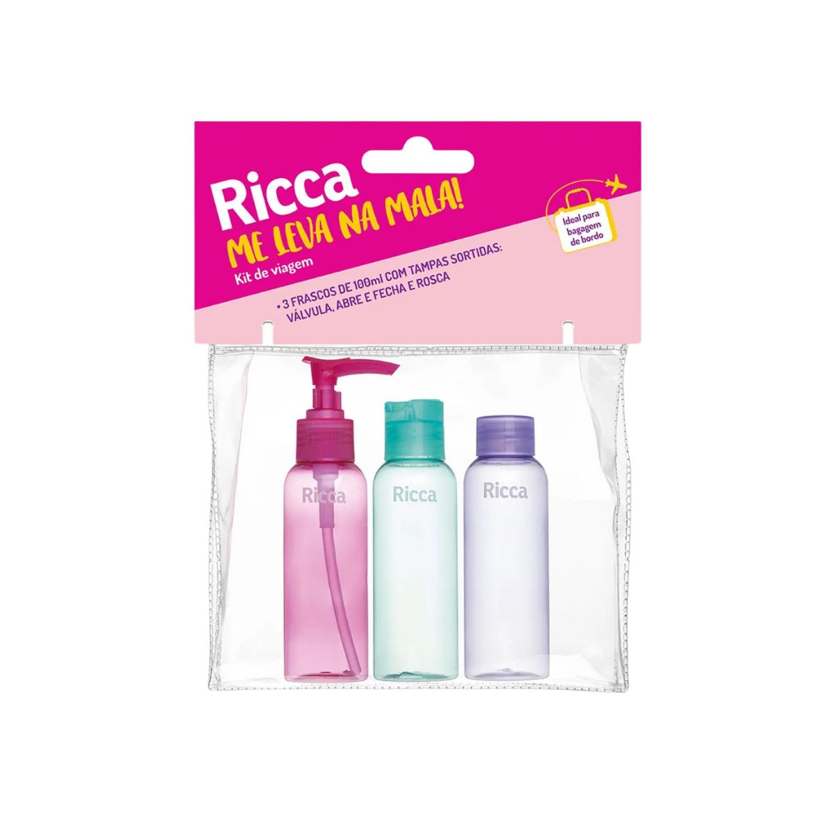 KIT 3 FRASCOS VIAGEM RICCA 3289