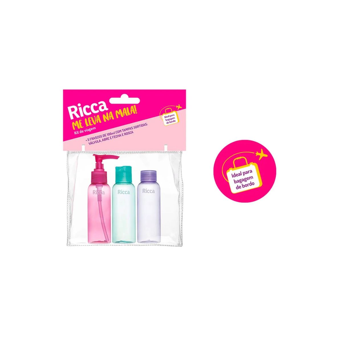 KIT 3 FRASCOS VIAGEM RICCA 3289