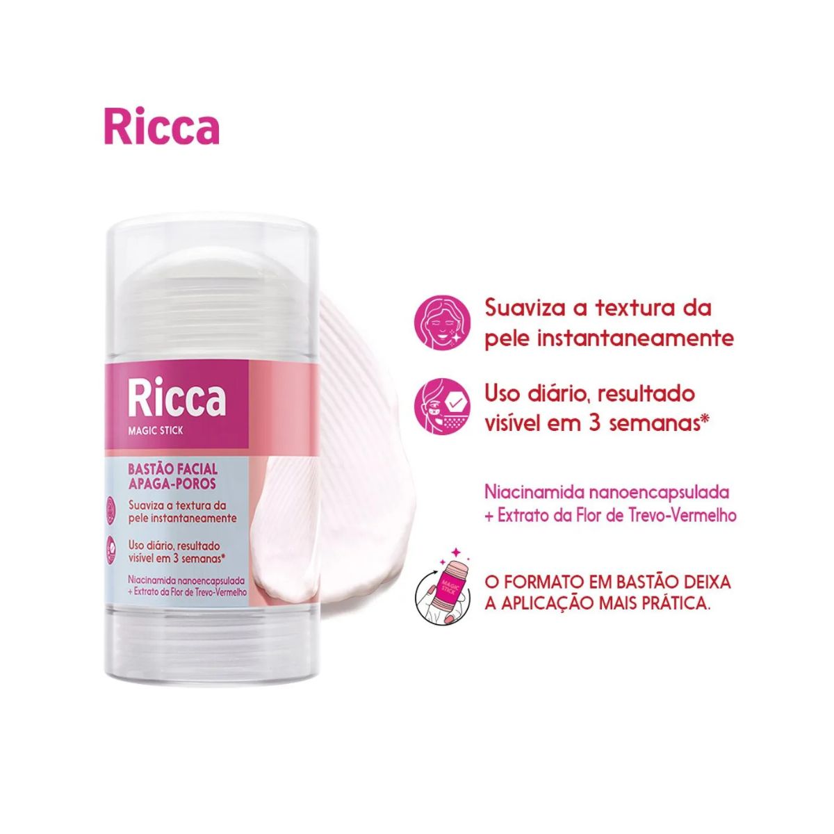 BASTÃO FACIAL APAGA-POROS RICCA 3808