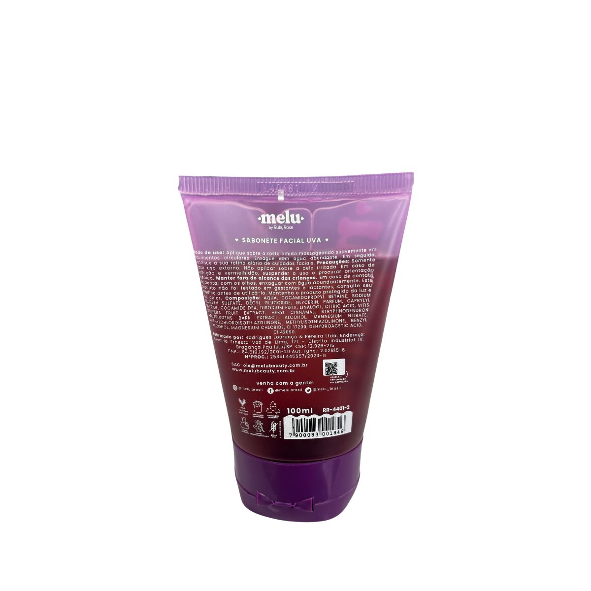 SABONETE FACIAL UVA MELU RUBY ROSE 100ML RR-4401-2