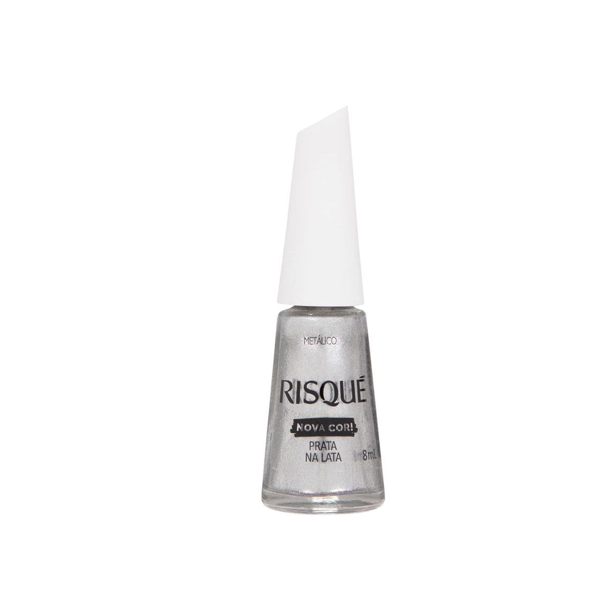ESMALTE METÁLICO PRATA NA LATA RISQUE 8ML