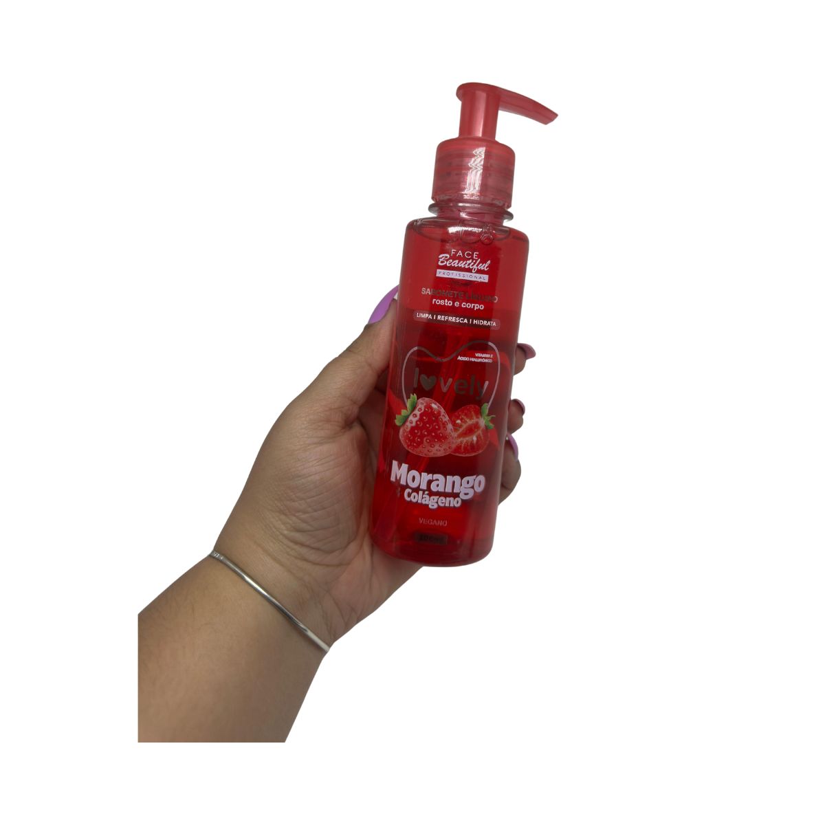 SABONETE LÍQUIDO MORANGO COLÁGENO FACE BEAUTIFUL 200ML