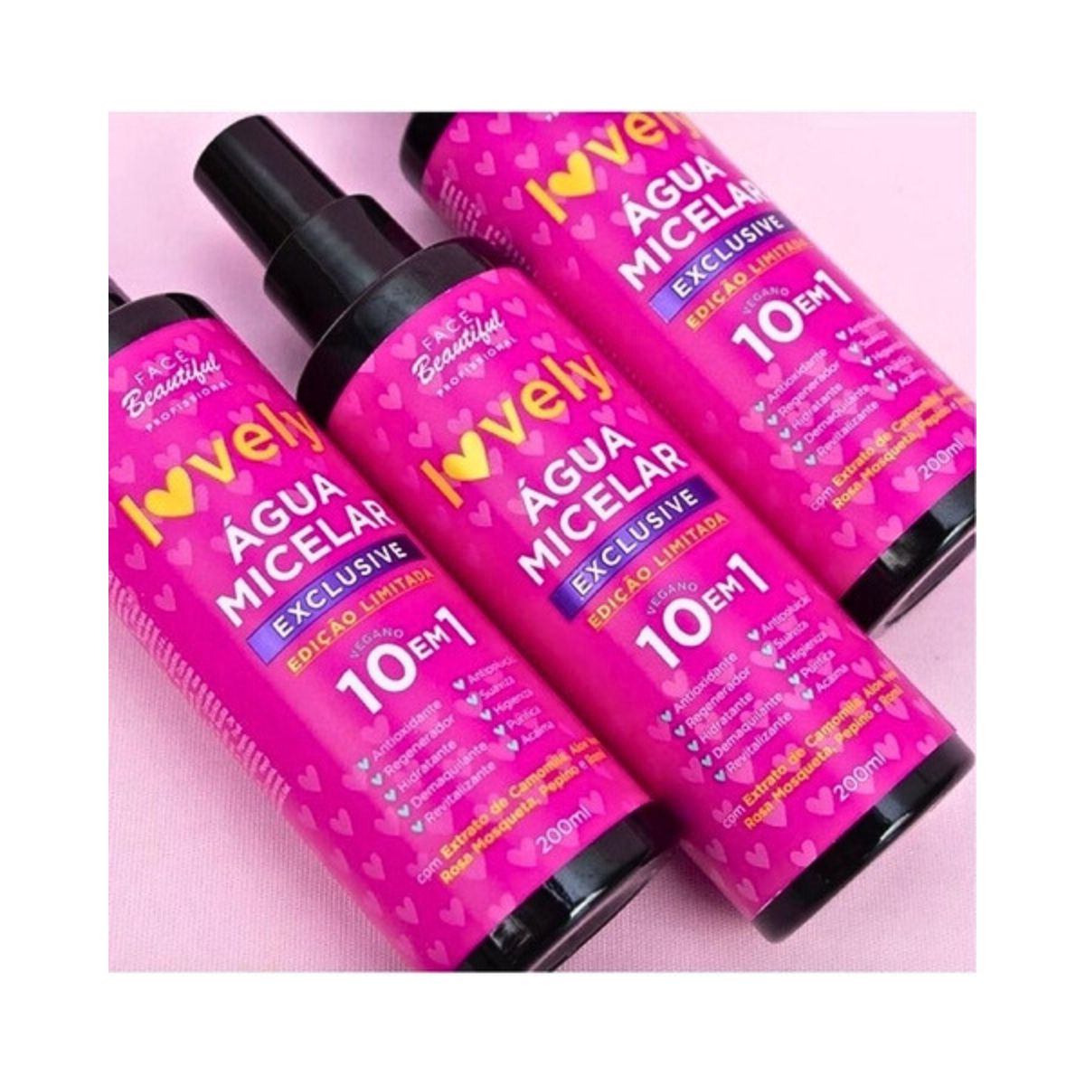 ÁGUA MICELAR LOVELY 10 EM 1 FACE BEAUTIFUL 200ML
