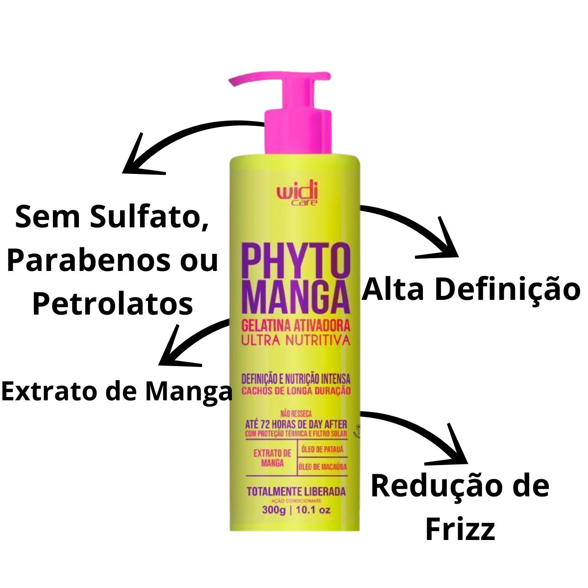 PHYTOMANGA GELATINA ATIVADORA ULTRA NUTRITIVA WIDI CARE 300G